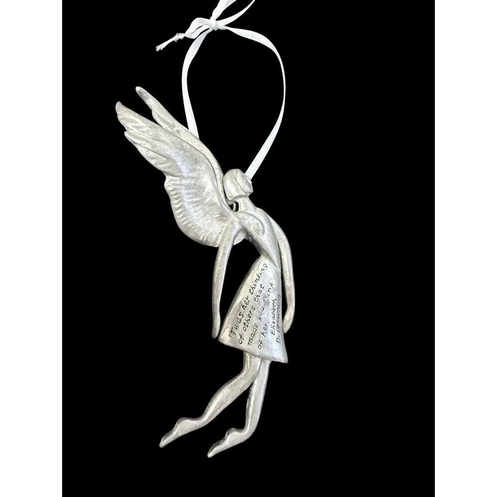 Elizabeth Browning Pewter Ornament Seasons of Cannon Falls Serenity Angel 5.75”
